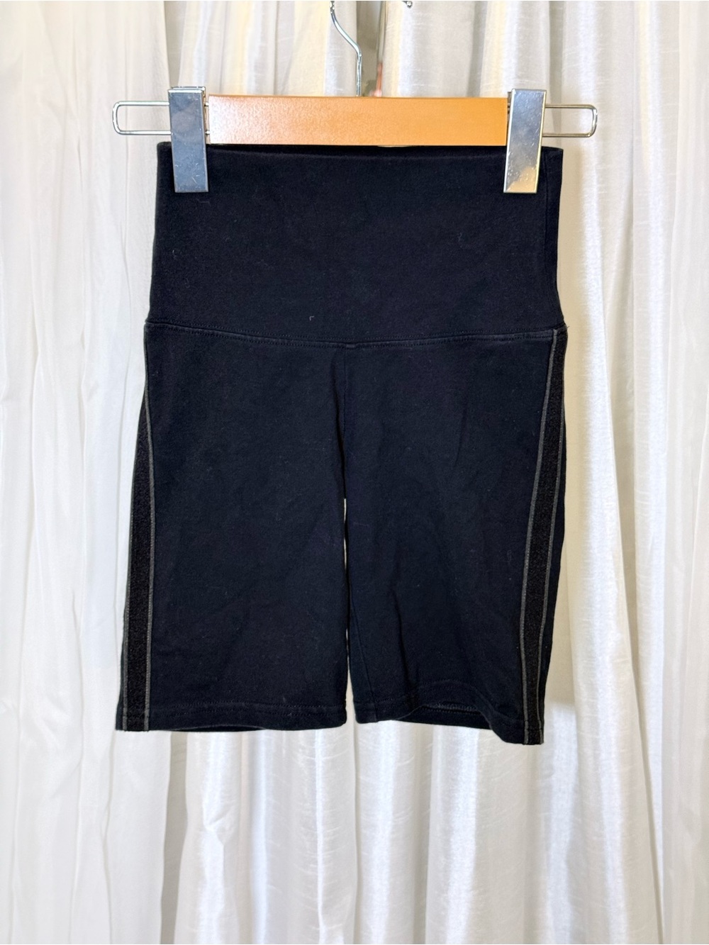 TNA Black High-Rise Bike Shorts with Side Stitching